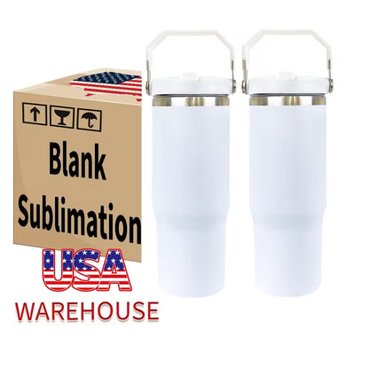 25Pack USA Warehouse 30oz Matt Color Flip Straw Tumblers for Sublimation Double Wall Metal Water Bottles also Work for UV DTF Wraps