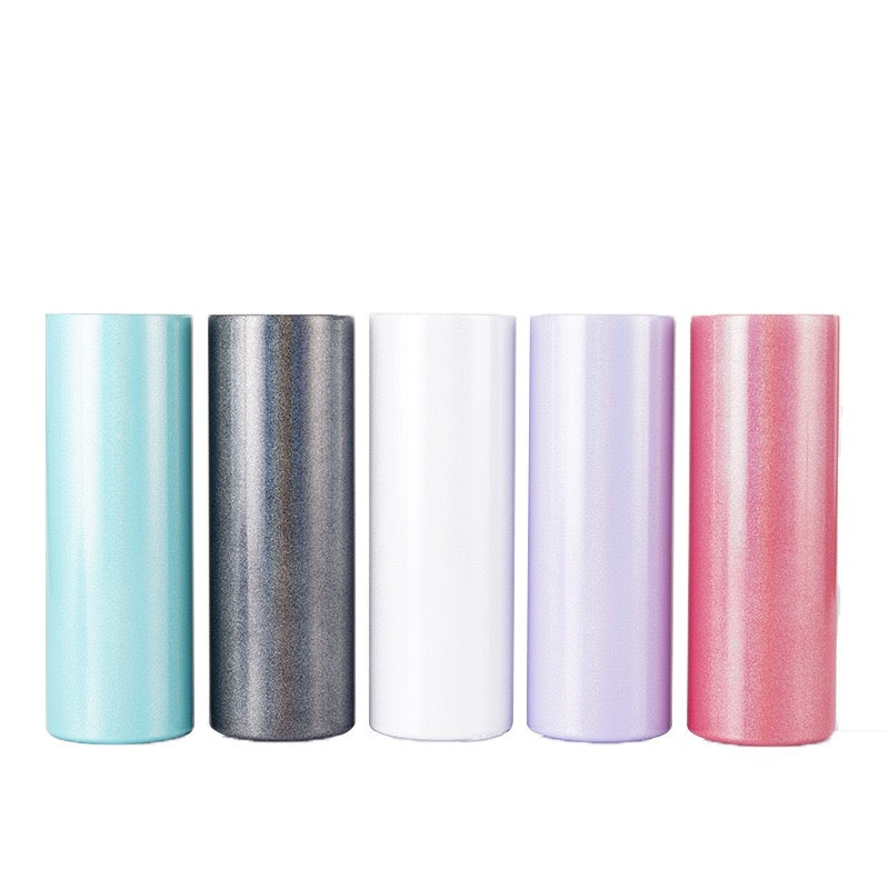 25Pack USA Warehouse 20oz Shimmer Color Sublimation Skinny Straight Tumblers for Heat Press