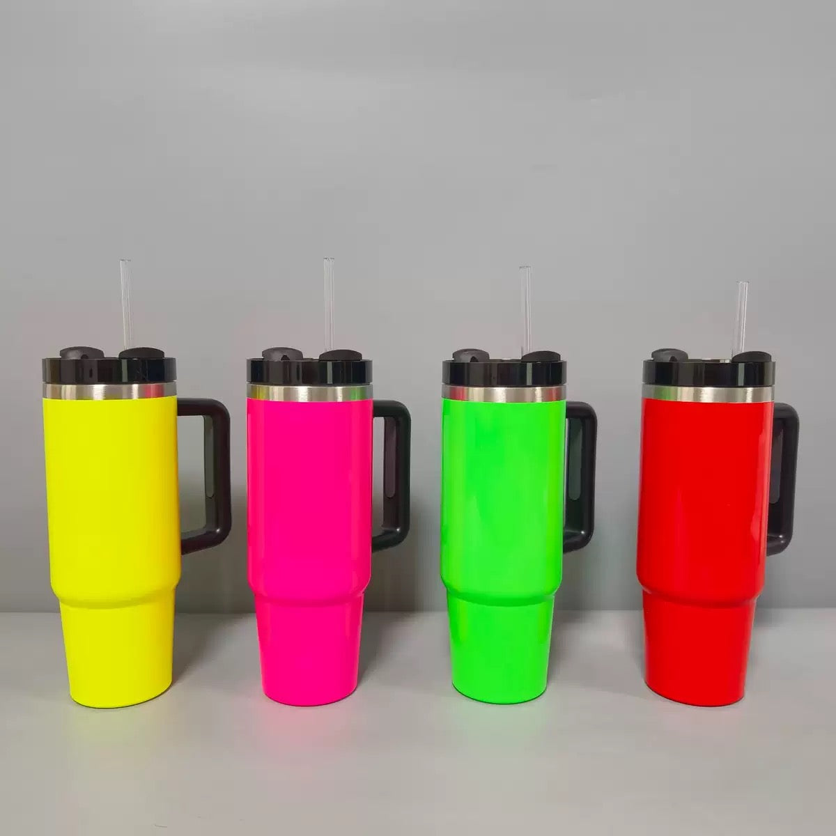 20Pack China Warehouse H2.0 30oz Neon Color Blank Sublimation Quencher Tumblers With Handle