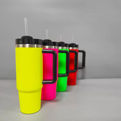 20Pack China Warehouse 30oz 40oz Bright Neon Color Stainless Steel Sublimation Tumblers for Heat Press