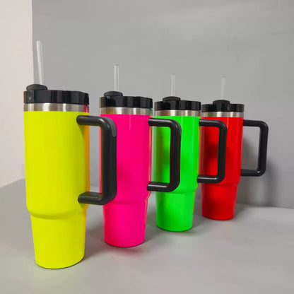 20Pack China Warehouse H2.0 30oz Neon Color Blank Sublimation Quencher Tumblers With Handle