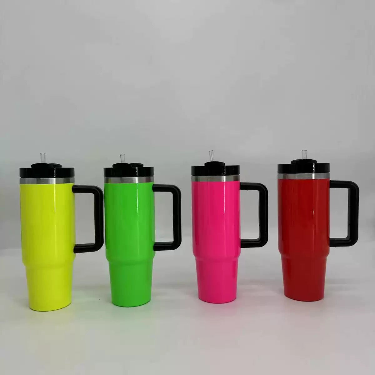 20Pack China Warehouse H2.0 30oz Neon Color Blank Sublimation Quencher Tumblers With Handle