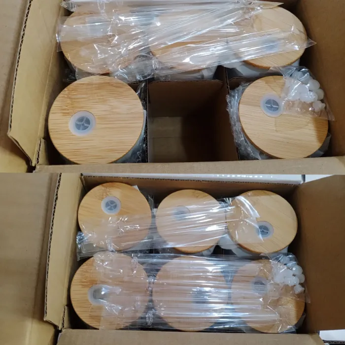 3oz Mini Pre Drilled Hole Snow Globe Blank Sublimation Shot Glass Can with Wooden Lids  50Pack USA Warehouse