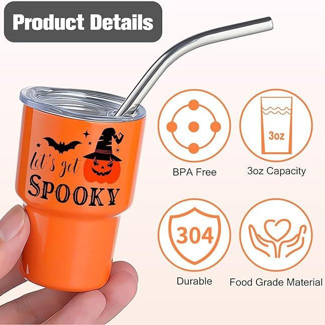 48Pack USA Warehouse 3oz Mini Shot Tumblers for Blank Sublimation Cute Stainless Steel Cups with Metal Straw for Party