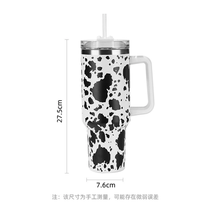 40oz 3D Leopard Print Tumblers with Handle Insulated Vacuum Stainless Steel Travel Mugs 20Pack China Warehouse