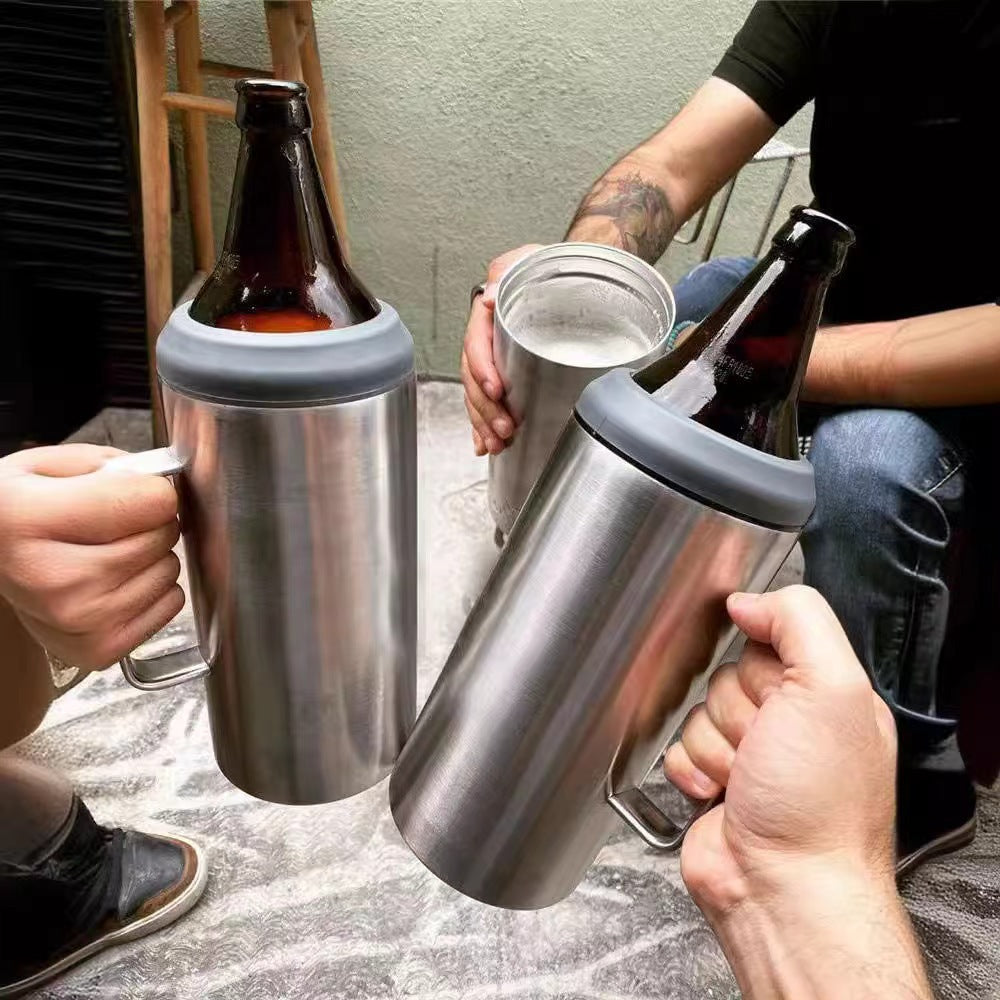 40oz Cooler Can Mugs with Handle and Two Lids for Laser Engraved  25 Pack China Warehouse