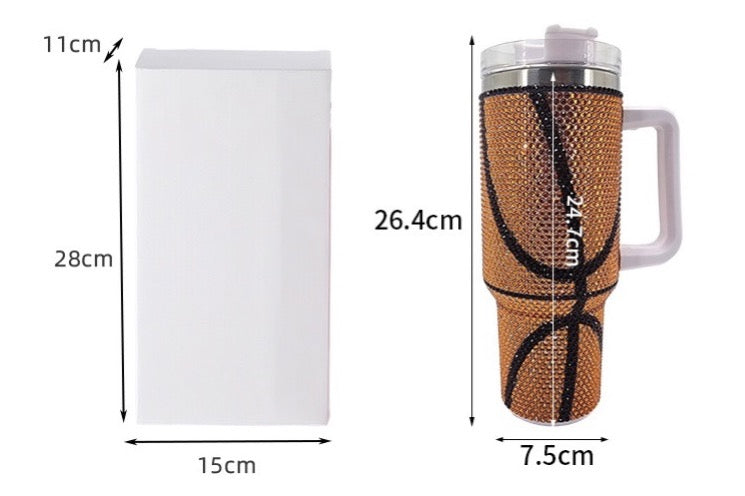 H1.0 40oz Football/Baseball/Basketball Bling Rhinestone Tumblers 20Pack China Warehouse