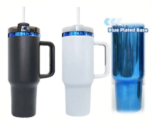 40oz Blue Plated 💙💎Powder Coated Quencher Tumblers Travel Mugs for Laser Engraving 20Pack USA Warehouse