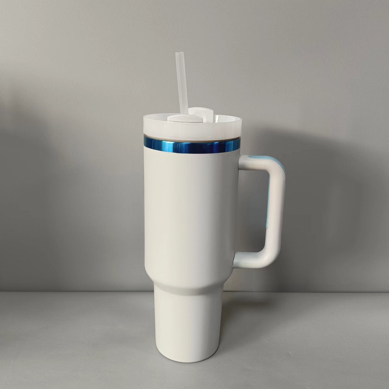 40oz Blue Plated Quencher Tumblers with Handle for Laser Engraving 20Pack China Warehouse