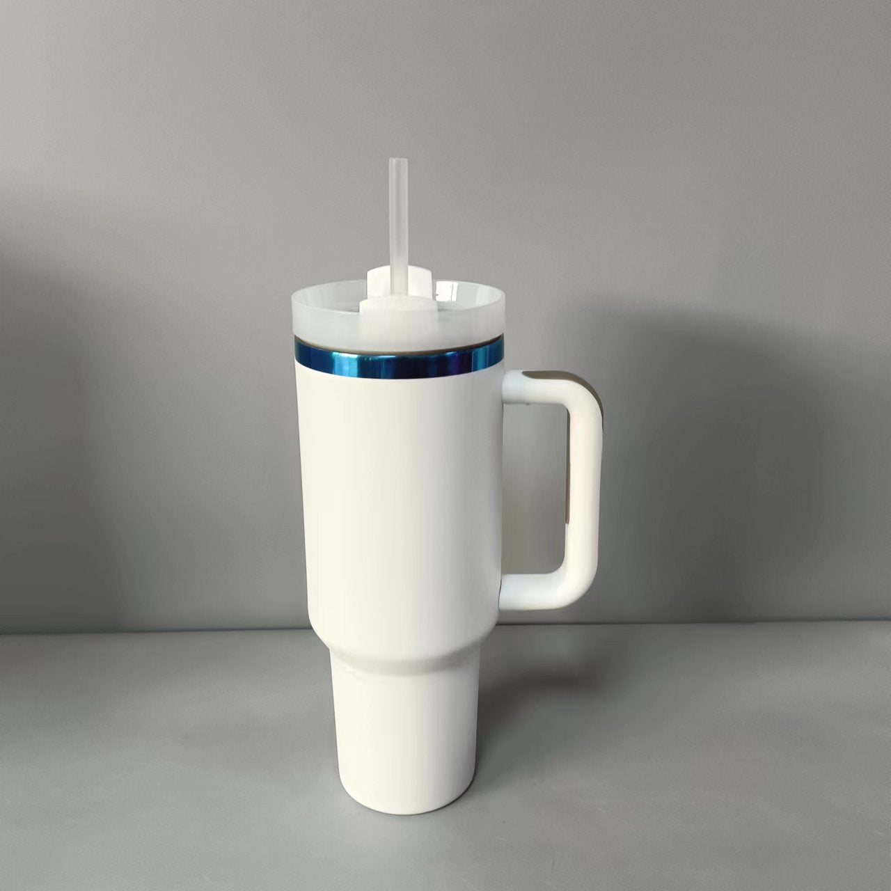 40oz Blue Plated Quencher Tumblers with Handle for Laser Engraving 20Pack China Warehouse