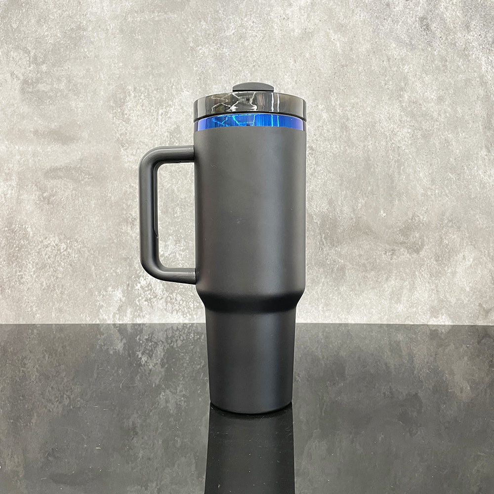 40oz Blue Plated Quencher Tumblers with Handle for Laser Engraving 20Pack China Warehouse