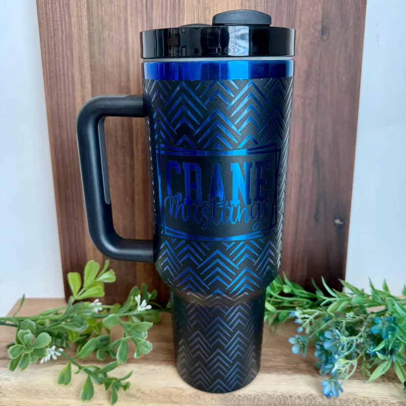 40oz Blue Plated 💙💎Powder Coated Quencher Tumblers Travel Mugs for Laser Engraving 20Pack USA Warehouse