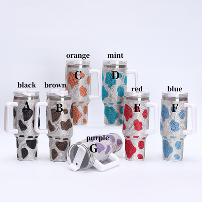 40oz Cow Rhinestone Bling Tumblers Cute Travel Mugs with Handle 20Pack China Warehouse