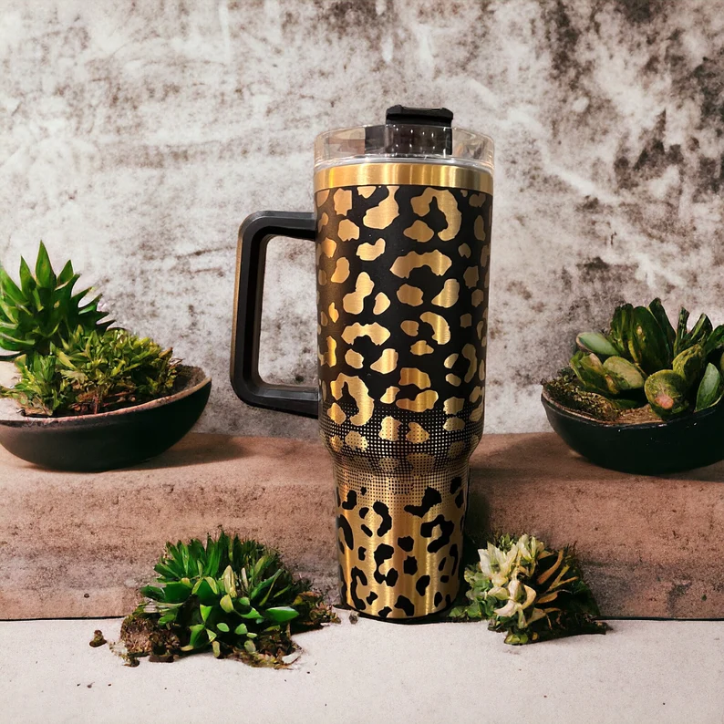 H1.0 40oz Gold Plated Quencher Tumblers for Sunflower Laser Engraved 20Pack China Warehouse