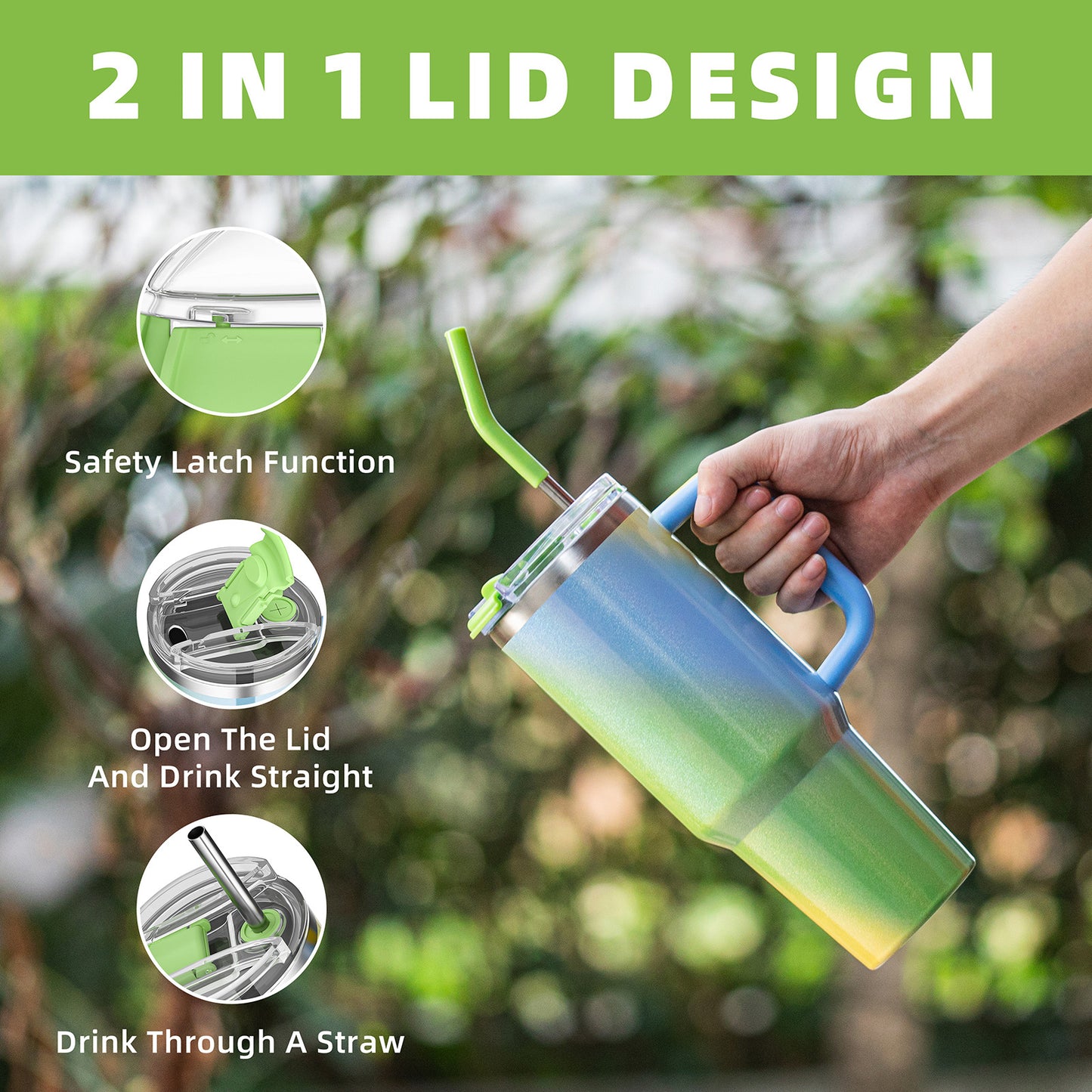 20Pack China Warehouse 40oz Gradient Shimmer Color Tumblers with 2 in one Lids for Laser Engraving