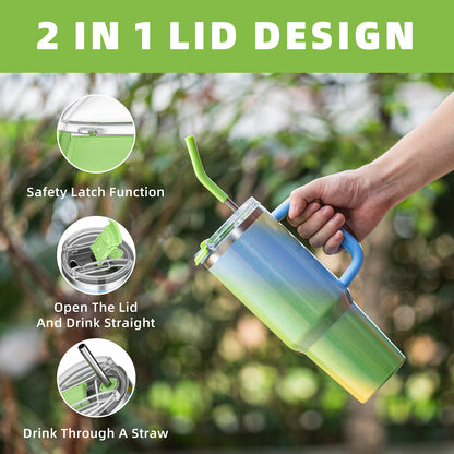 20Pack China Warehouse 40oz Gradient Shimmer Color Tumblers with 2 in one Lids for Laser Engraving
