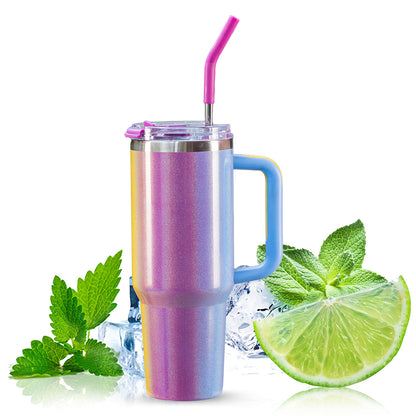 20Pack China Warehouse 40oz Gradient Shimmer Color Tumblers with 2 in one Lids for Laser Engraving