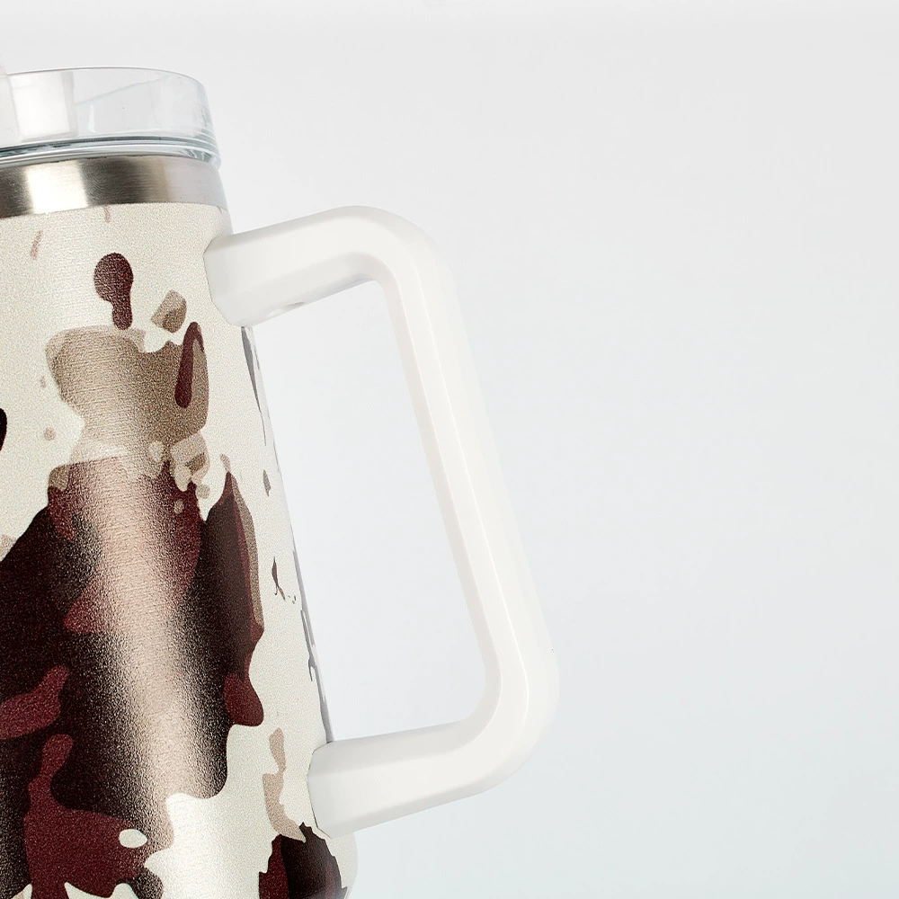 40oz 3D Leopard Print Tumblers with Handle Insulated Vacuum Stainless Steel Travel Mugs 20Pack China Warehouse