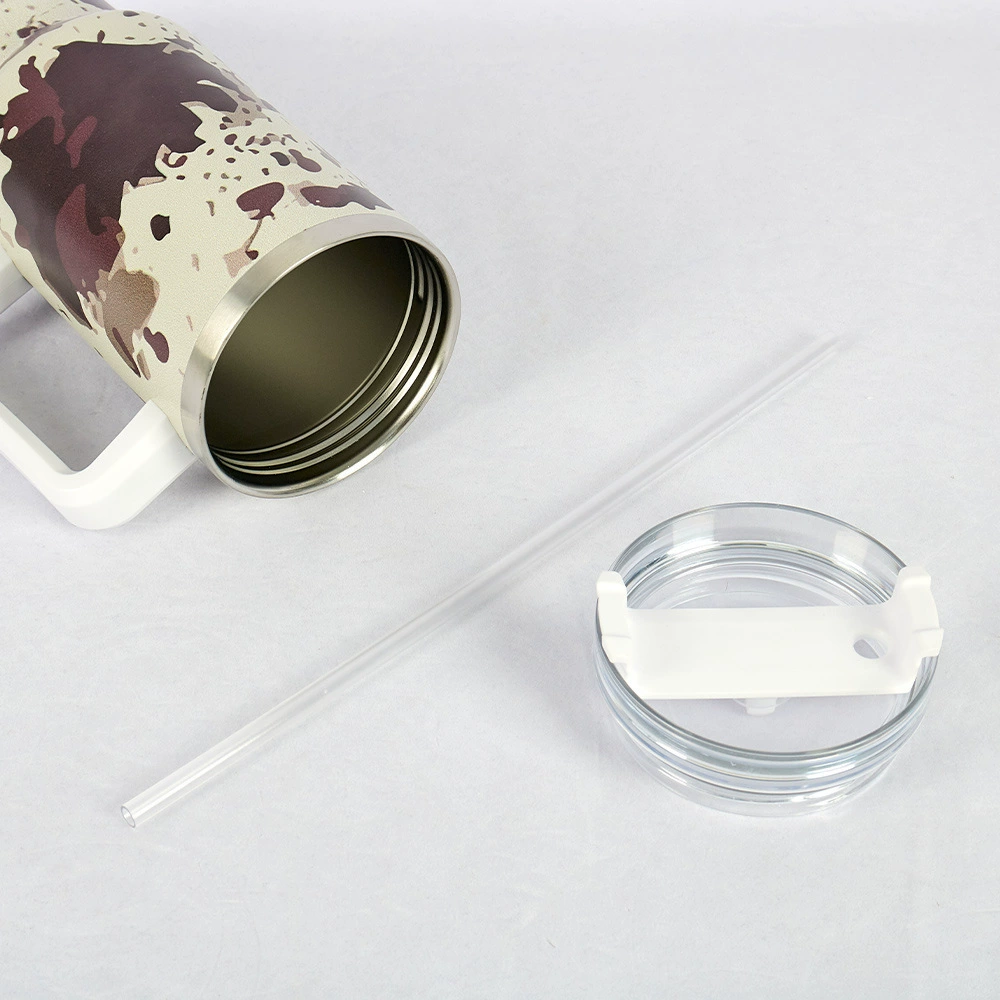 40oz 3D Leopard Print Tumblers with Handle Insulated Vacuum Stainless Steel Travel Mugs 20Pack China Warehouse