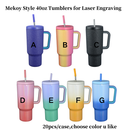 40oz Mekoy Style Ombre Shimmer Color Tumblers with Handle for Laser Engraving 20Pack China Warehouse