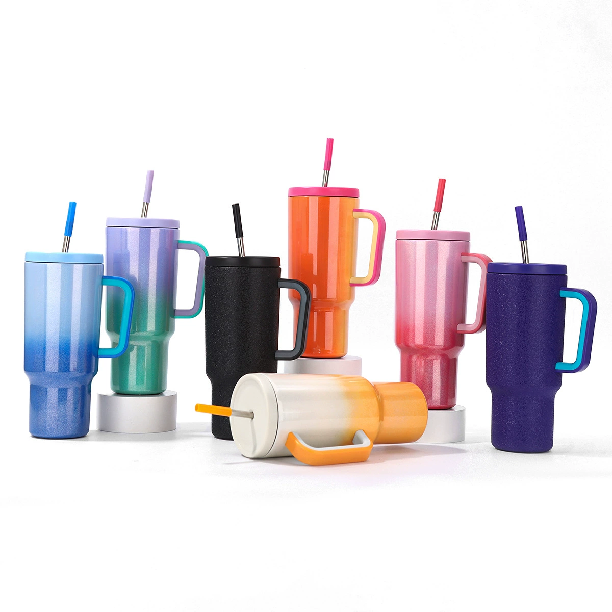 40oz Mekoy Style Ombre Shimmer Color Tumblers with Handle for Laser Engraving 20Pack China Warehouse