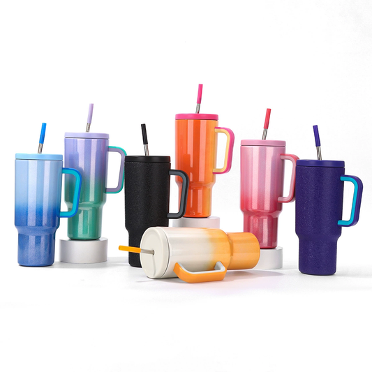 40oz Mekoy Style Ombre Shimmer Color Tumblers with Handle for Laser Engraving 20Pack China Warehouse