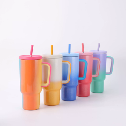 40oz Mekoy Style Ombre Shimmer Color Tumblers with Handle for Laser Engraving 20Pack China Warehouse