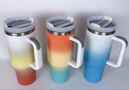 H2.0 40oz Ombre Color Powder Coated Stainless Steel Tumblers for Laser Engraving 20Pack China Warehouse