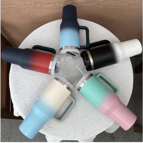 H2.0 40oz Ombre Color Powder Coated Stainless Steel Tumblers for Laser Engraving 20Pack China Warehouse