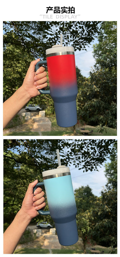 H2.0 40oz Ombre Color Powder Coated Stainless Steel Tumblers for Laser Engraving 20Pack China Warehouse