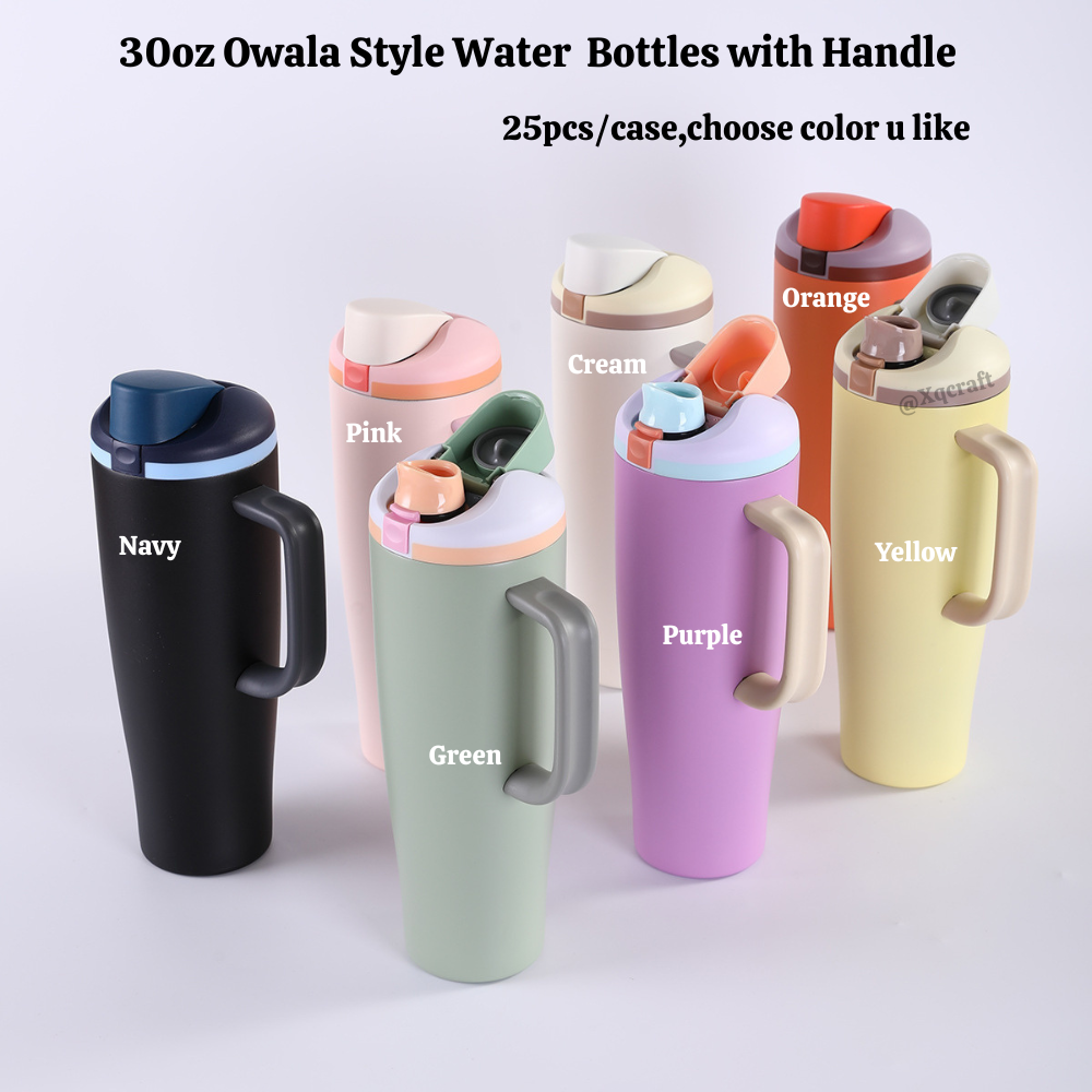 30oz Owala Style Water Bottles Locking Lids and 40oz Tumblers with Handle for Laser Engraved 25 Pack China Warehouse