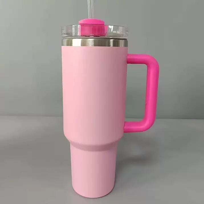 💖H2.0 40oz Hot Pink Quencher Tumblers with Sliver Underneath for Laser Engraving 20Pack China Warehouse