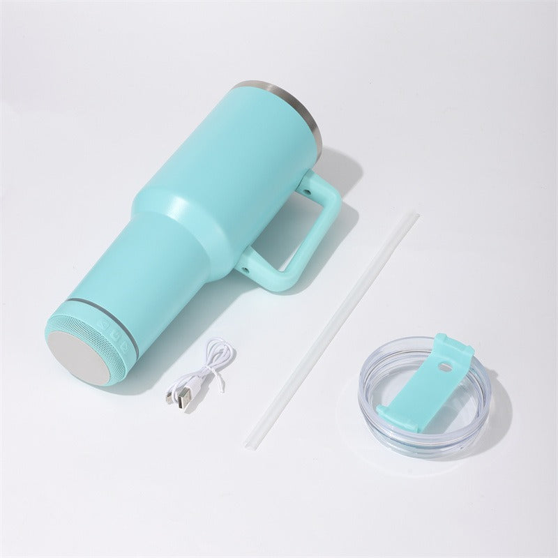 40oz Bluetooth Speaker Tumblers Powder Coated Music Water Bottles for Laser Engrvaing 25Pack China Warehouse