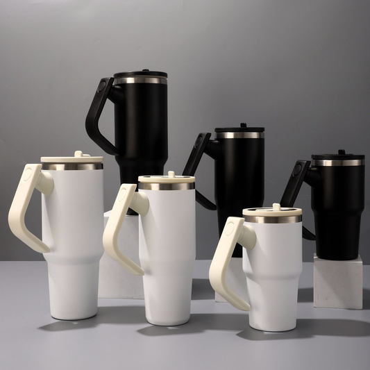 20oz 30oz 40oz Powder Coated Tumblers with Rotatable Handle and Leak Proof Lids for Laser Engraved 20Pack China Warehouse