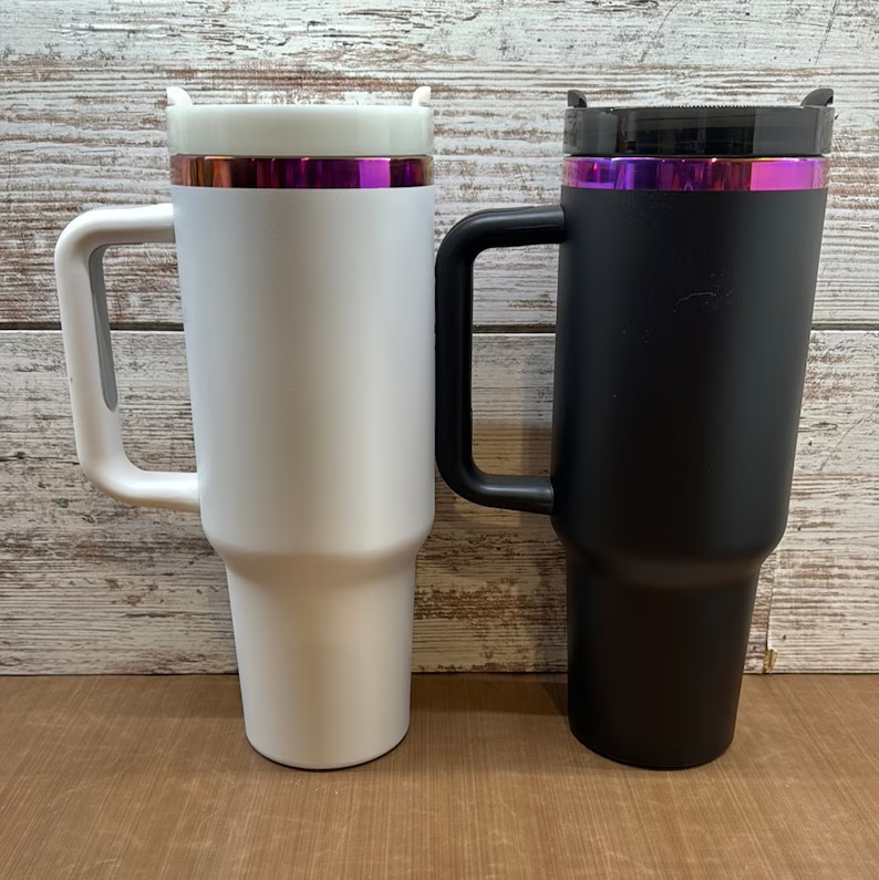 40oz 💜 Purple Plated Power Coated Quencher Tumblers for Laser Engraving 20Pack USA Warehouse