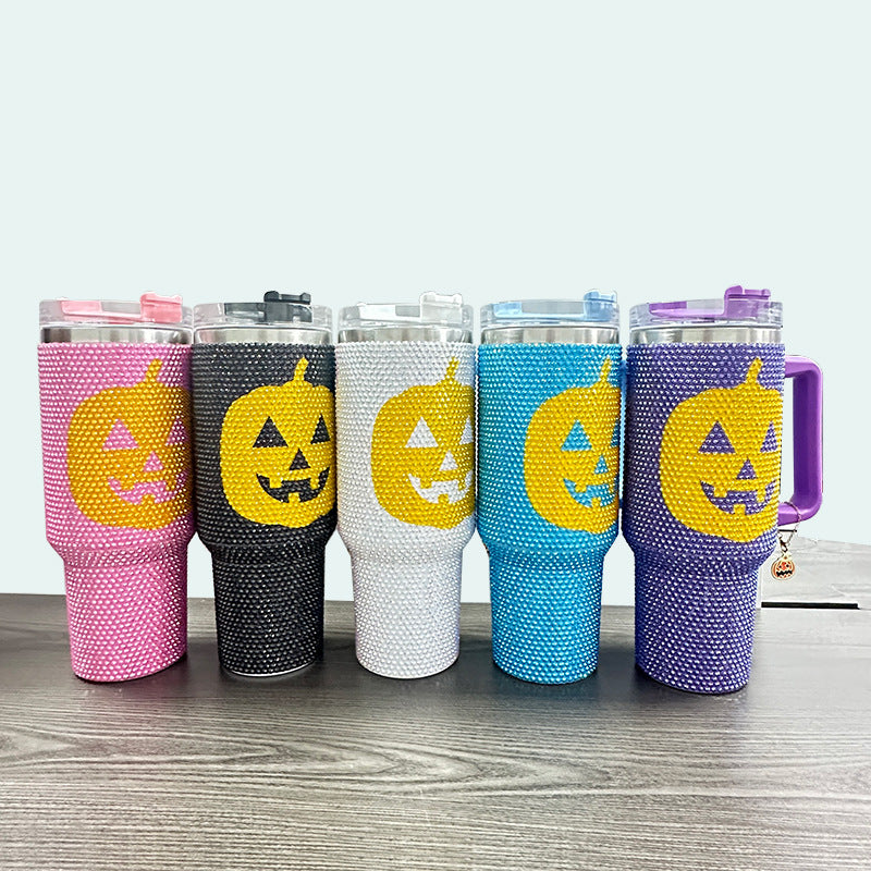 40oz Rhinestone Bling Tumblers for Halloween Pumpkin Style Travel Mugs  20Pack China Warehouse