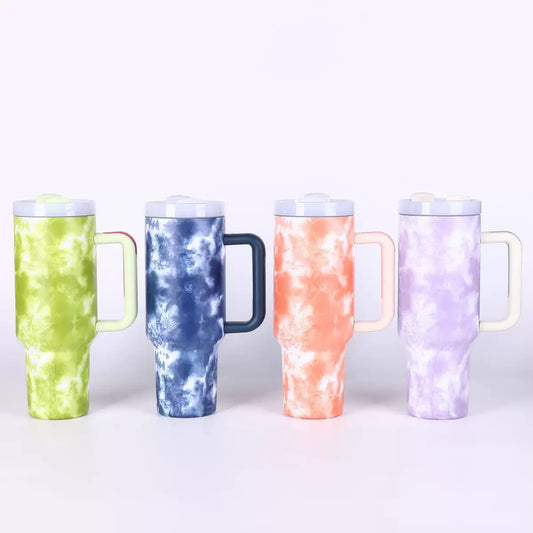 H2.0 40oz Tie Die Double Wall Stainelss Steel Quencher Seamless Tumblers 20Pack China Warehouse