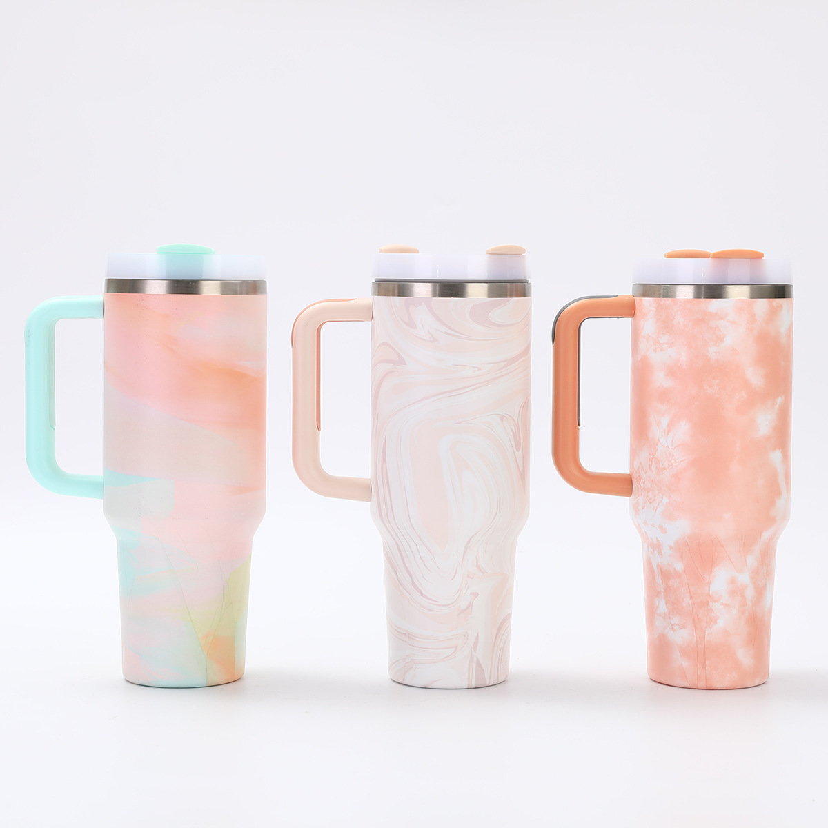 H2.0 40oz Warm Serene Brushstrokes Tie Dye Quencher Tumblers For Laser Engraving 20Pack China Warehouse