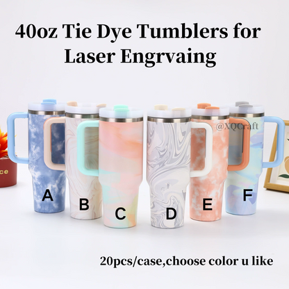 H2.0 40oz Warm Serene Brushstrokes Tie Dye Quencher Tumblers For Laser Engraving 20Pack China Warehouse