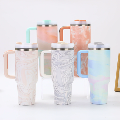 H2.0 40oz Warm Serene Brushstrokes Tie Dye Quencher Tumblers For Laser Engraving 20Pack China Warehouse