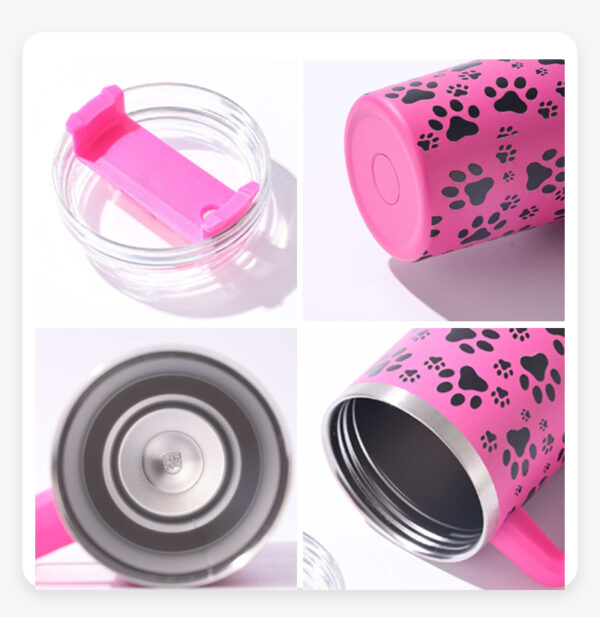 H1.0 40oz Paw Print Stainless Steel Travel Mugs with Handle 20Pack China Warehouse
