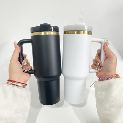 H2.0 40oz 💛Matt Gold Underneath Powder Coated Tumblers for Laser Engraved 20Pack China Warehouse