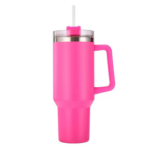 H1.0 40oz Hot Pink Color Powder Coated Tumblers for Laser Engraving 20Pack China Warehouse Ship