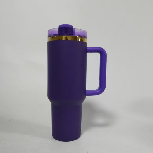 40oz Mirror Gold Plated Dark Purple Color Powder Coated Quencher Tumblers For Laser Engraved 20pack China Warehouse