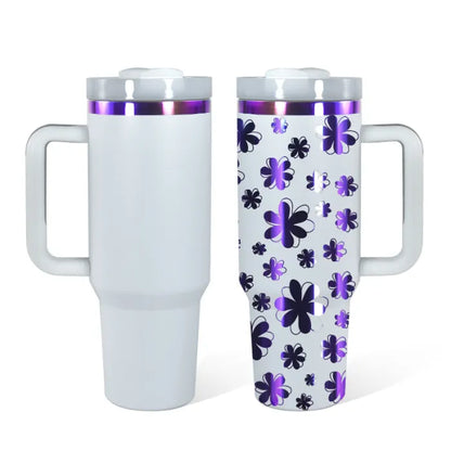 12Pack USA Warehouse 💜40oz Purple Plated Power Coated Quencher Tumblers for Laser Engraving