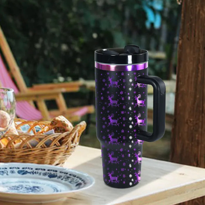 12Pack USA Warehouse 💜40oz Purple Plated Power Coated Quencher Tumblers for Laser Engraving