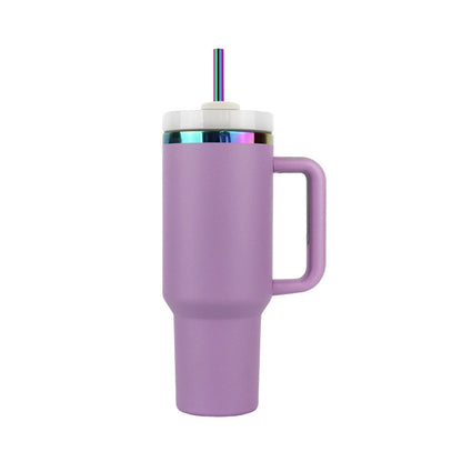 40oz 🌈Rainbow Plated Tumblers Powder Coated Quencher Tumbler with Meatl Straw for Laser Engraving 20Pack China