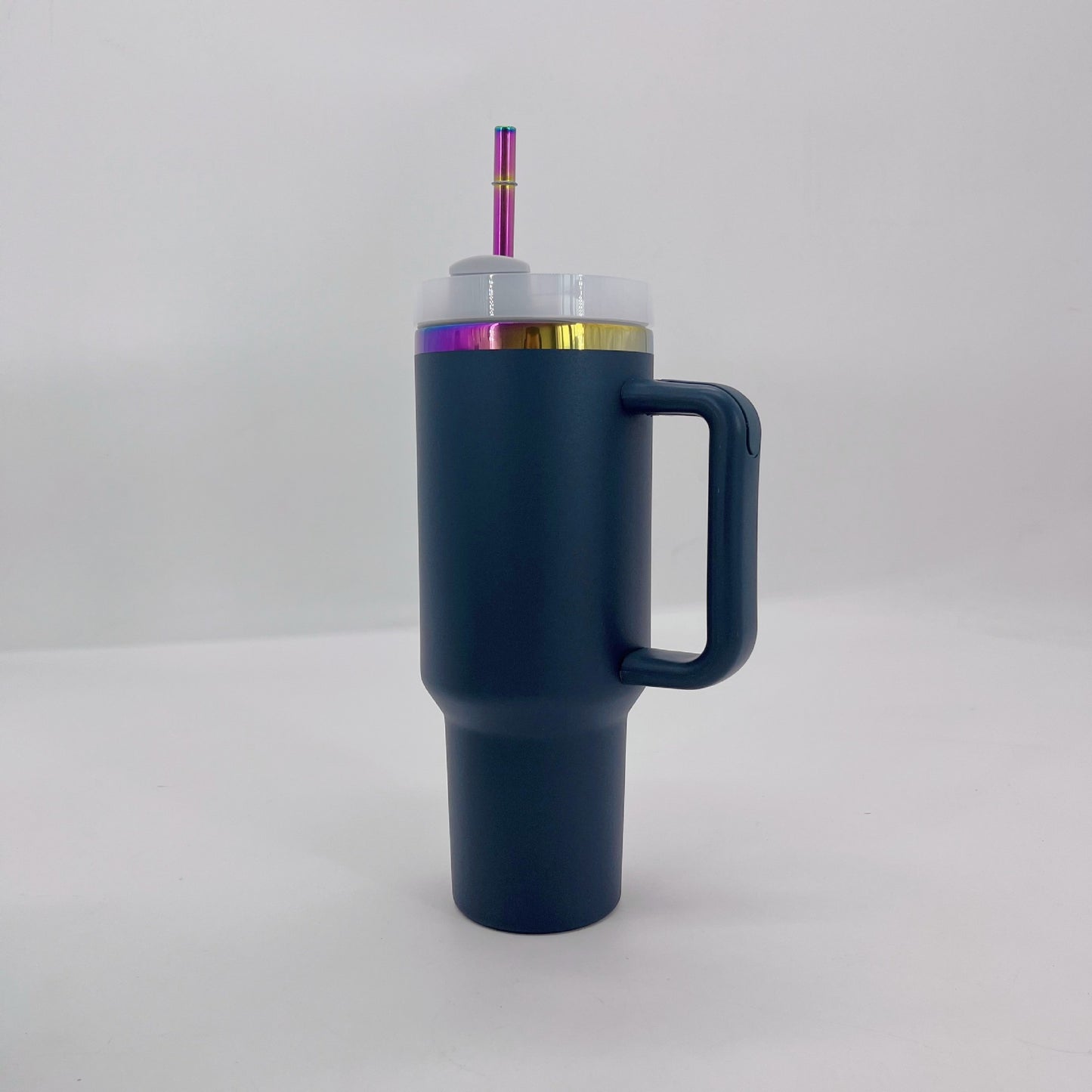40oz 🌈Rainbow Plated Tumblers Powder Coated Quencher Tumbler with Meatl Straw for Laser Engraving 20Pack China