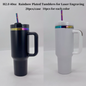 40oz 🌈Rainbow Plated Tumblers Powder Coated Quencher Tumbler with Meatl Straw for Laser Engraving 20Pack China