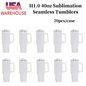 H1.0 40oz Blank Sublimation Seamless Tumblers for Heat Press 20Pack USA Warehouse
